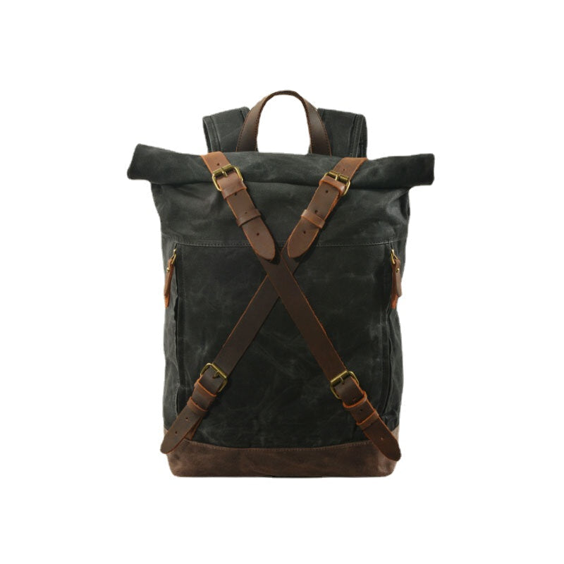 Men Vintage Canvas Anti-theft Waterproof Travel Bag Backpack Camping Bag