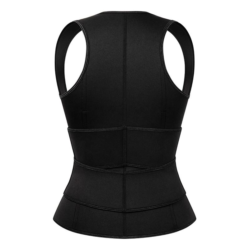 Zipper Double Belts Waist Corset Weight Loss Slimming Sweat Vest Workout Body Tank Top