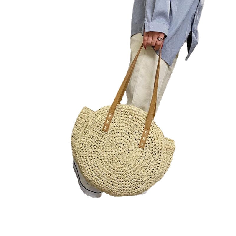 women summer beach large capacity straw woven handbag tote bag