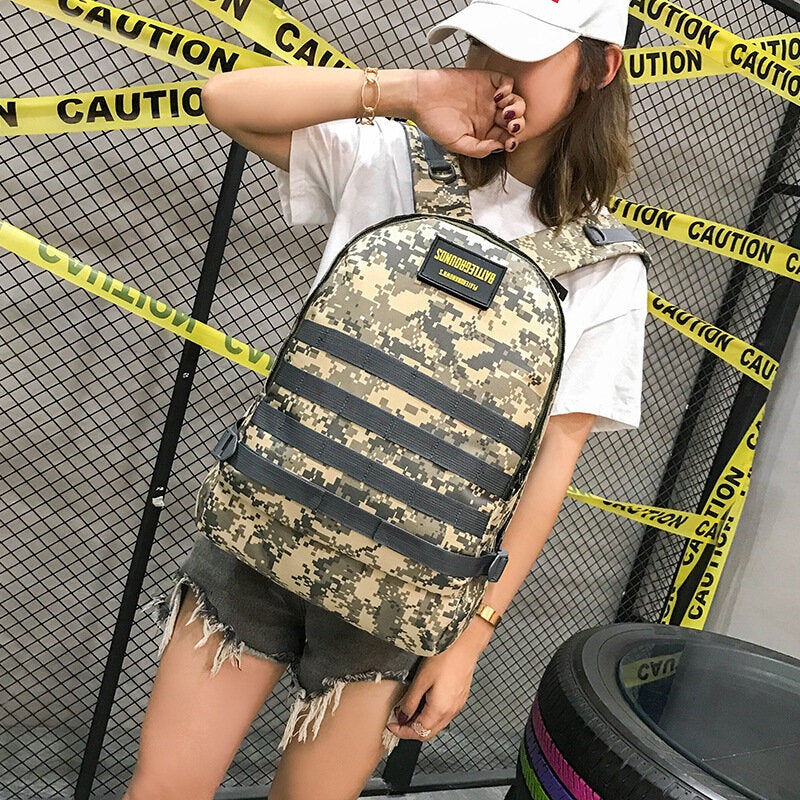 Unisex Camouflage Oxford Cloth Student School Bag Fashion Game Trend Backpack