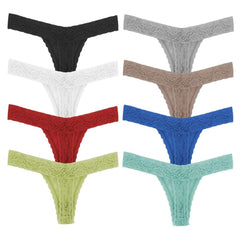 10 Pcs/Pack Sexy Lace Cotton Women G-String Thong Plus Size Panties Underwear Women Modis Underpants Ladies Tangas Lingerie 4Xl - Sheseelady