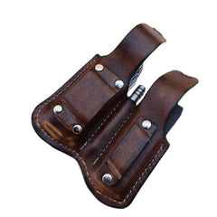 Men Genuine Leather Tooling Bag Belt Bag EDC Bag For Outdoor