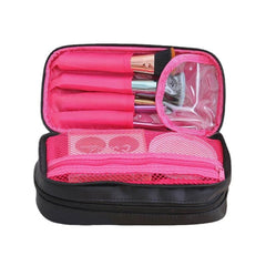 Women Waterproof Double Zipper Two Layers Large Capacity Storage Clutch Cosmetic Bag