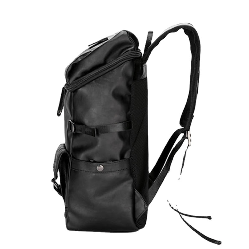 Men Large Capacity Faux Leather Backpack For Outdoor Travel School Bag