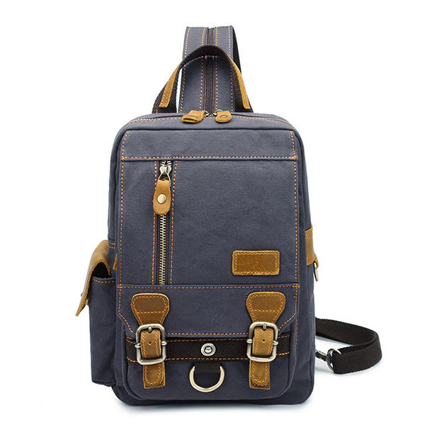 Multi-function Canvas Casual Bag Messenger Bag Shoulder Bag Small Backpack For Men Women