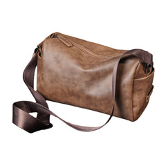 Men Vintage Large Capacity Crossbody Bag Faux Leather Multifunction Shoulder Bag