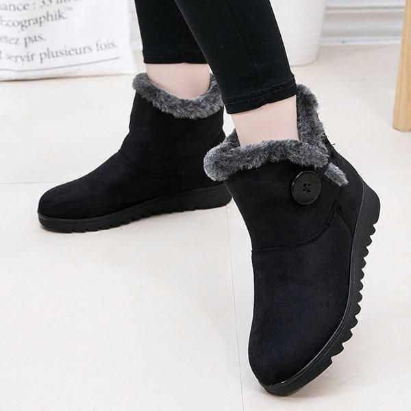 Women Buckle Comfortable Keep Warm Soft Ankle Snow Boots