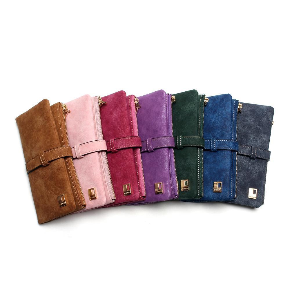 Long Design Pu Leather Drawstring Two Fold Wallet - Sheseelady