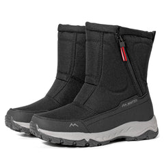 Men's Waterproof Non-slip Warm Snow Boots with Side-zip and Plus Velvet