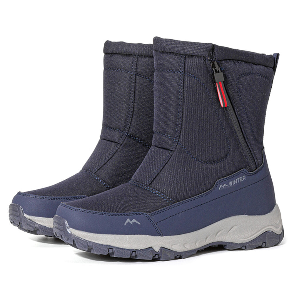 Men's Waterproof Non-slip Warm Snow Boots with Side-zip and Plus Velvet