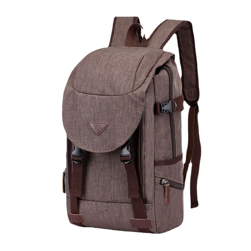 Men Canvas Large Capacity Multi-pocket Water-Resistant Casual Laptop Bag Backpack Shoulder Bag