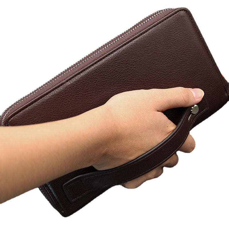 Men Faux Leather Large Capacity Business 5.8 Inch Phone Clutch Wallet Multi-slot Card Holder Wallet