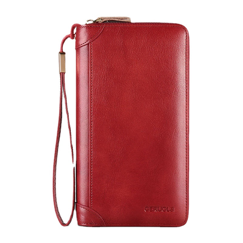 Men Rubbed Color Cowhide RFID Anti-magnetic 45 Card Slot Card Case Organ Card Holder Clutch Wallets