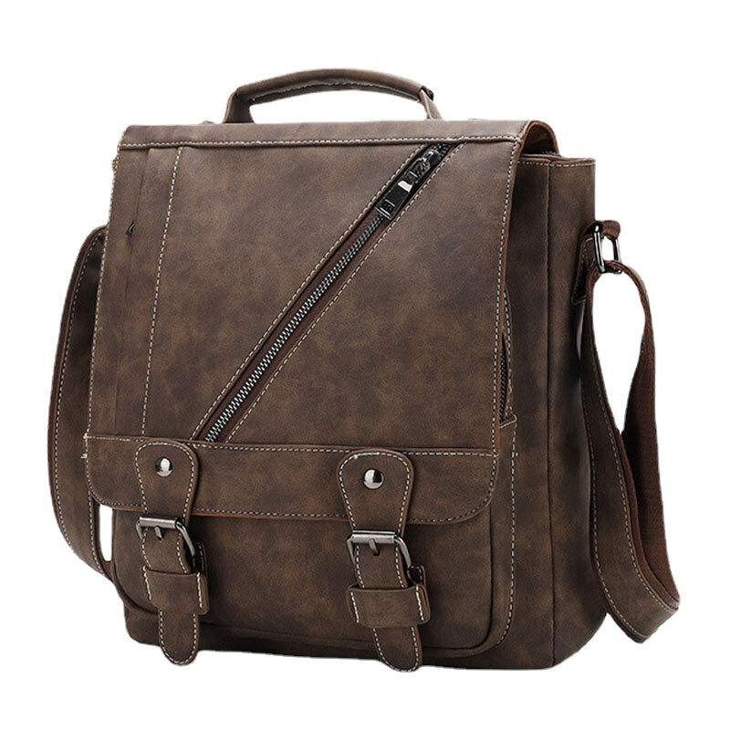 Men Faux Leather Retro Large Capacity Multi-carry Handbag Crossbody Bag