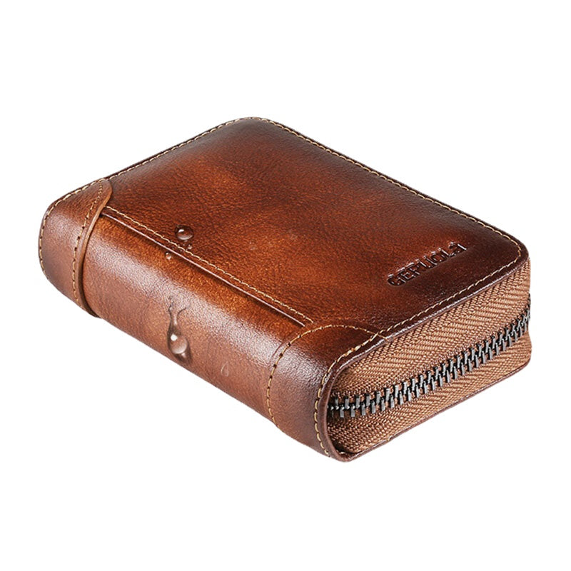 Men Rubbed Color Cowhide RFID Anti-magnetic 45 Card Slot Card Case Organ Card Holder Clutch Wallets