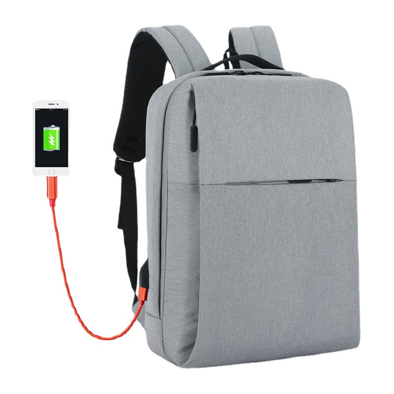 Men Polyester USB Charging Large Capacity Business Laptop Bag Backpack