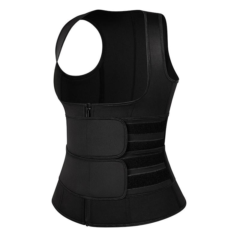 Zipper Double Belts Waist Corset Weight Loss Slimming Sweat Vest Workout Body Tank Top