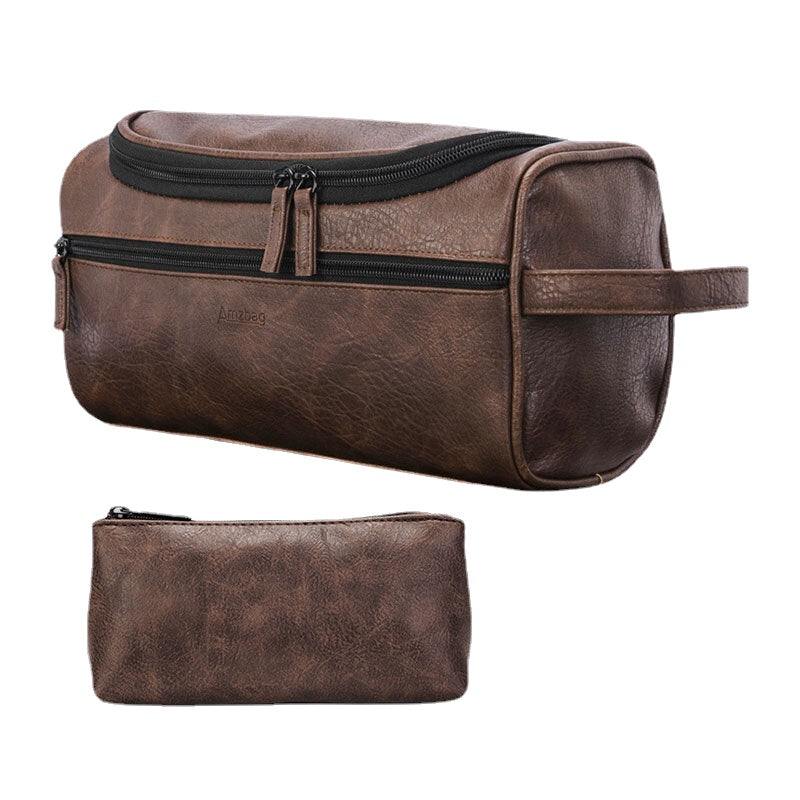 Men PU Leather Large Capacity Multifunction Waterproof Travel Cosmetic Bag Storage Bag Handbags