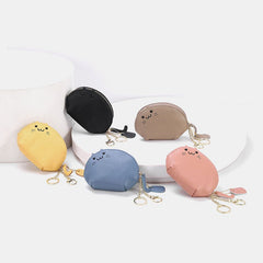 Women Genuine Leather Casual Cute Animal Cat Pattern Mini  Coin Bag Storage Bag