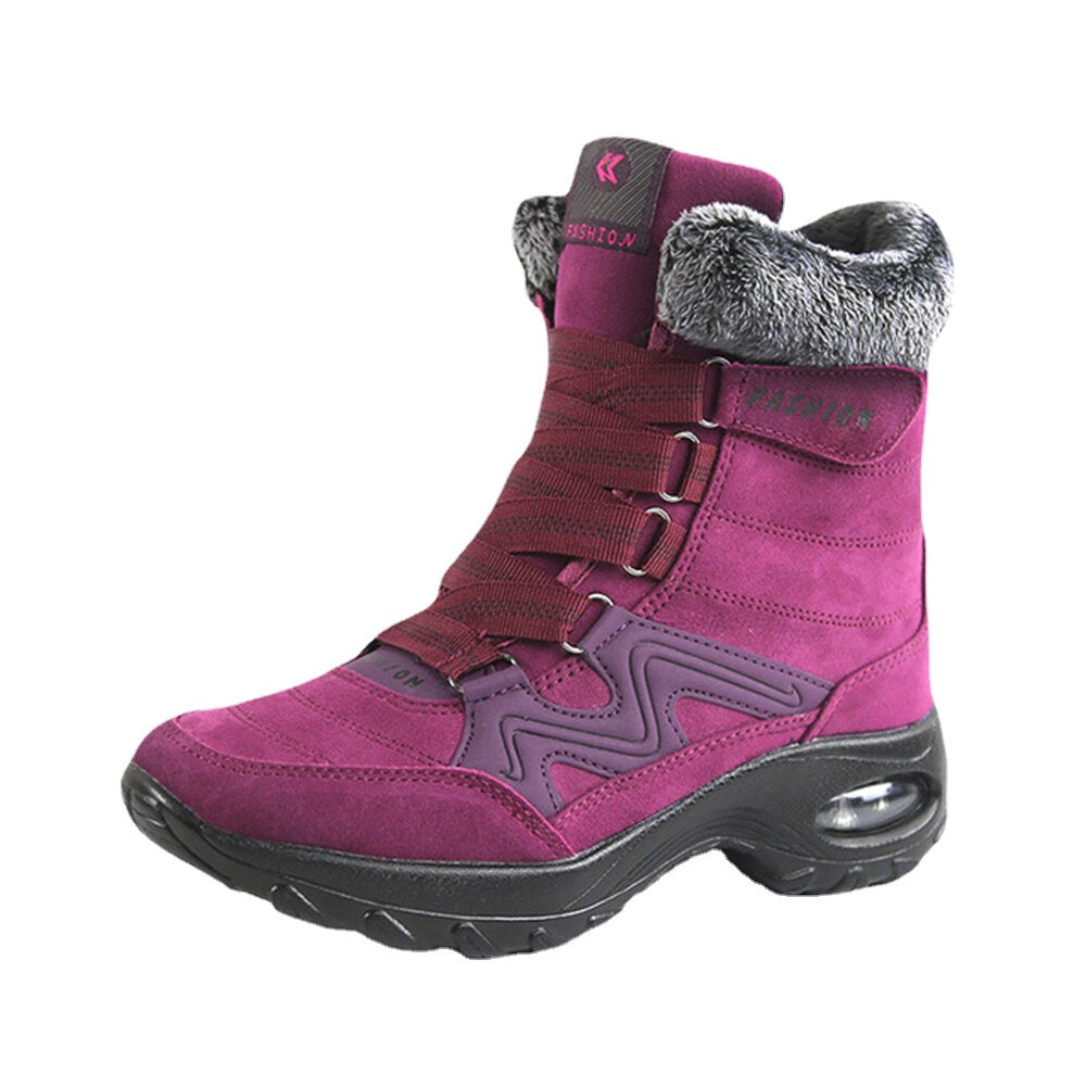 Women Air Cushion Soft Sole Comfy Plush Lining Warm Outdoor Winter Snow Boots