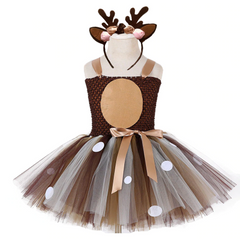 Christmas Deer Baby Girls 1St Birthday Party Dresses - Sheseelady