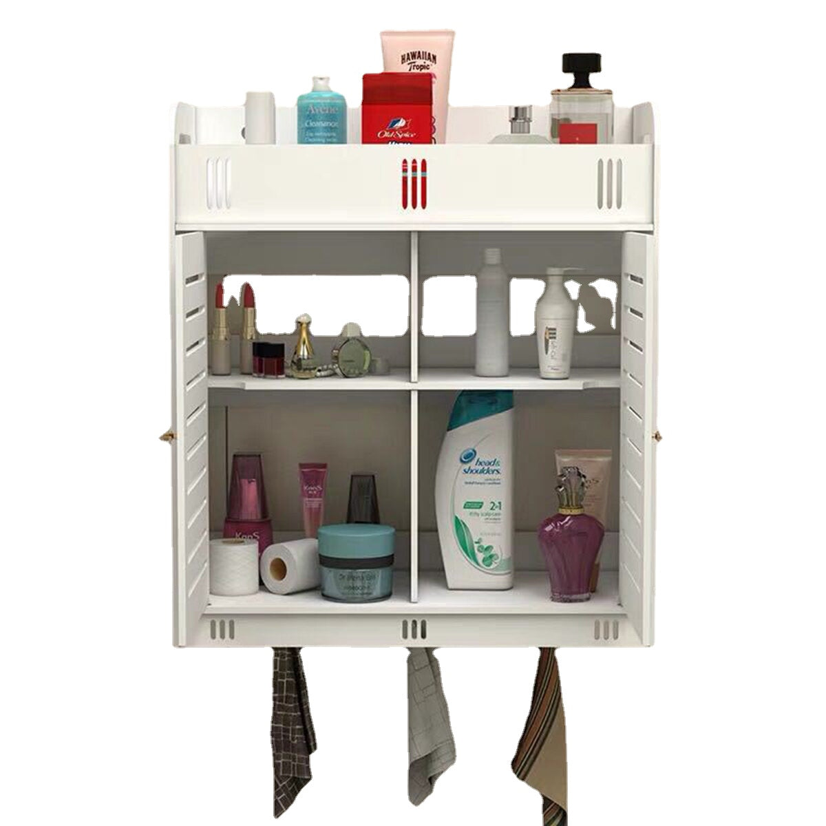 Bathroom Wall Mounted Storage Rack Towels Shower Gel Shampoo Organizer Home Office Living Room Kitchen Furniture