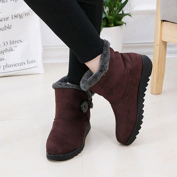 Women Buckle Comfortable Keep Warm Soft Ankle Snow Boots