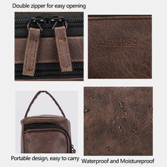 Men PU Leather Large Capacity Multifunction Waterproof Travel Cosmetic Bag Storage Bag Handbags