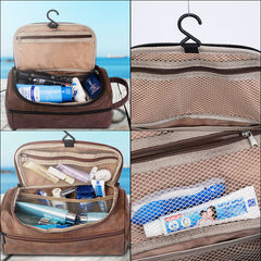 Men PU Leather Large Capacity Multifunction Waterproof Travel Cosmetic Bag Storage Bag Handbags