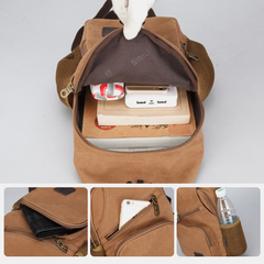 Men Casual Vintage Chest Bag Shoulder For Outdoor Travel