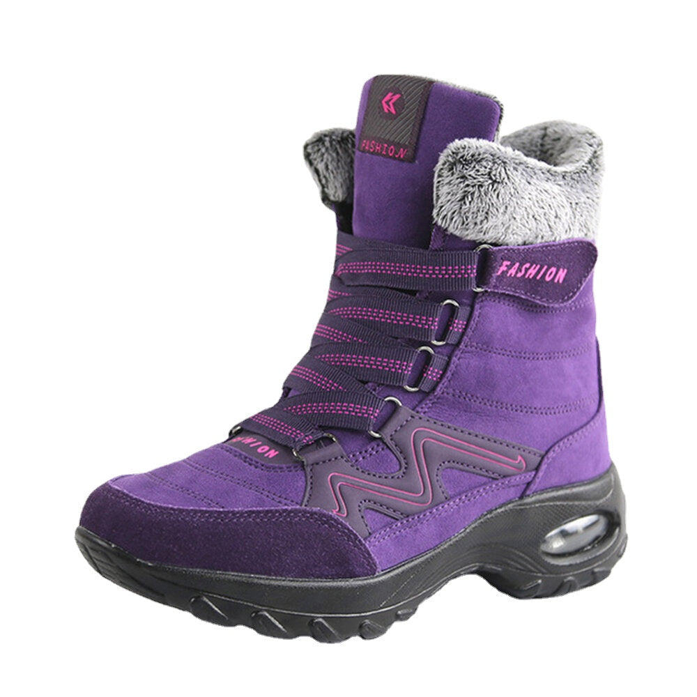 Women Air Cushion Soft Sole Comfy Plush Lining Warm Outdoor Winter Snow Boots