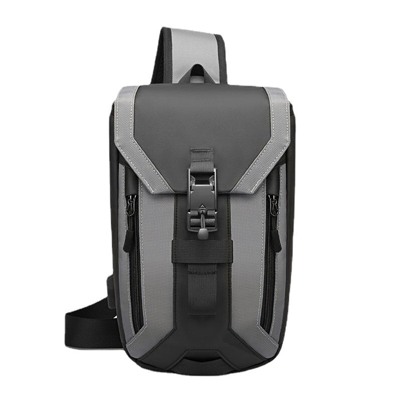 Men Oxford USB Charging Multi-pocket 3 Card Slots Waterproof Outdoor Crossbody Bag Chest Sling