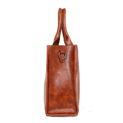 3 PCS Women Vintage Leisure Handbag Oil Wax Leather Crossbody Bag