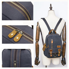 Multi-function Canvas Casual Bag Messenger Bag Shoulder Bag Small Backpack For Men Women