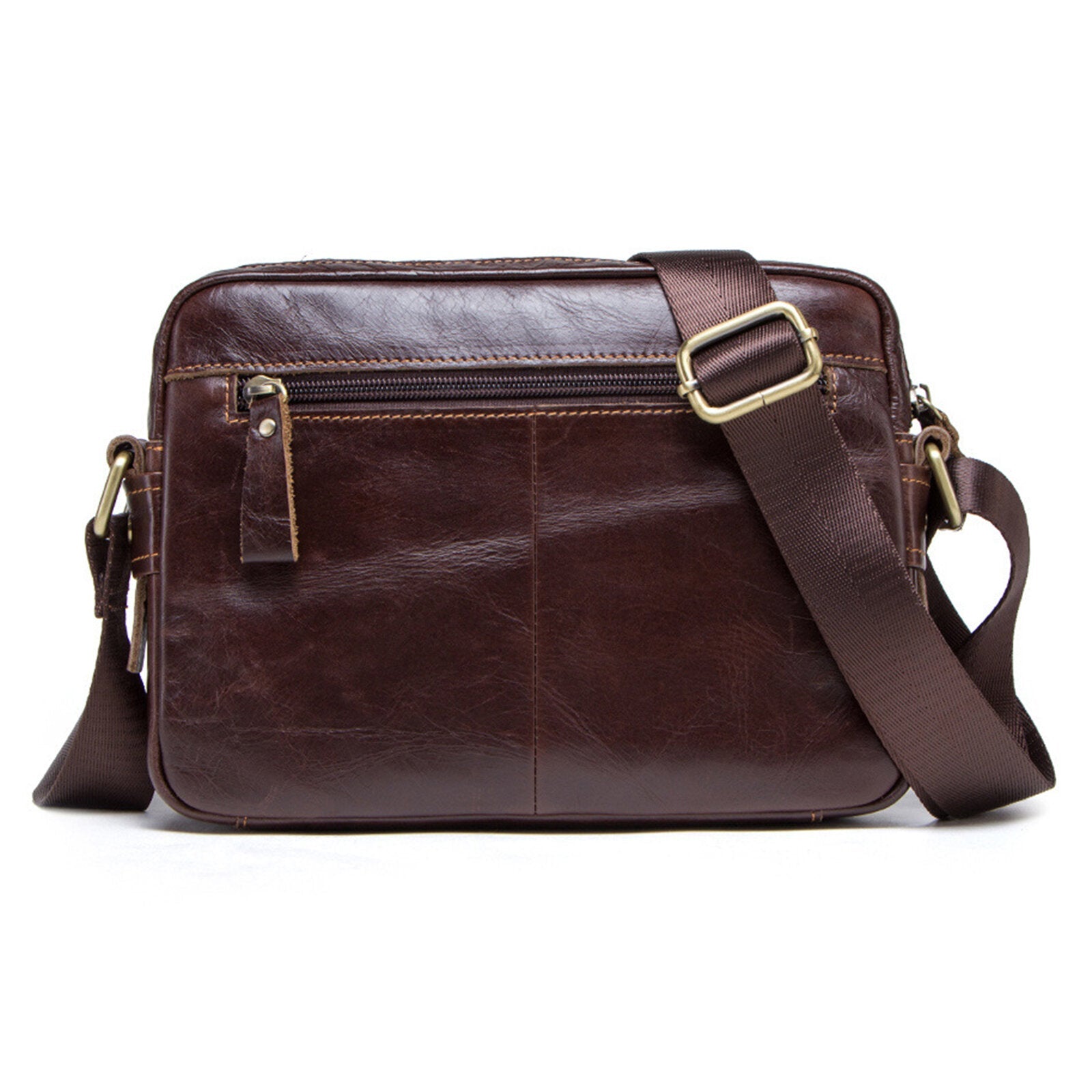 Men Genuine Leather Vintage Business Crossbody Bag Large Capacity Multifunctional Shoulder Messenger Bag