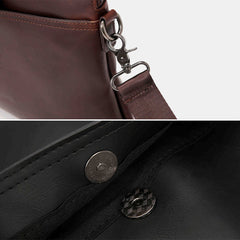 Men Vintage Faux Leather Multi-Carry Large Capacity Solid Color Briefcase Handbags Business Crossbody Bag