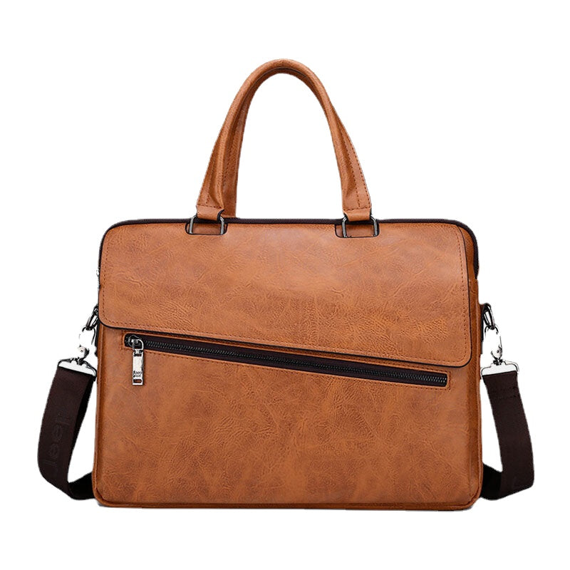 Men PU Leather Multifunction Anti-Theft Vintage Business Messenger Bag Crossbody Bag Handbag Shoulder Bag