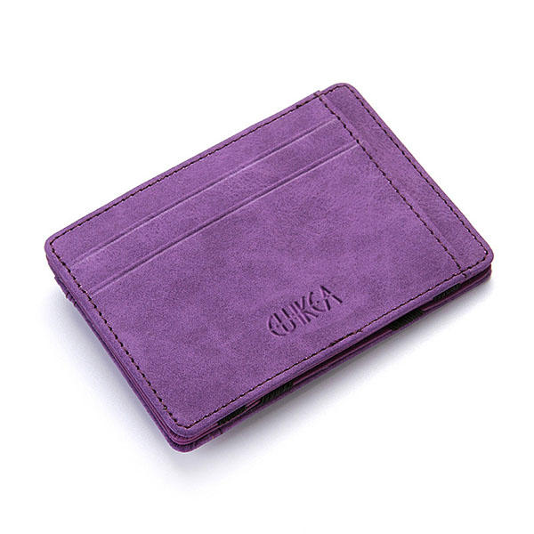 Men PU Leather Money Clip Thin Bifold Wallet Credit Card Holder