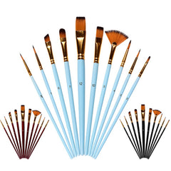 10 Pcs Painting Brush Mixed Head Nylon Brush Combination Set Oil Painting Profession Art Supplies