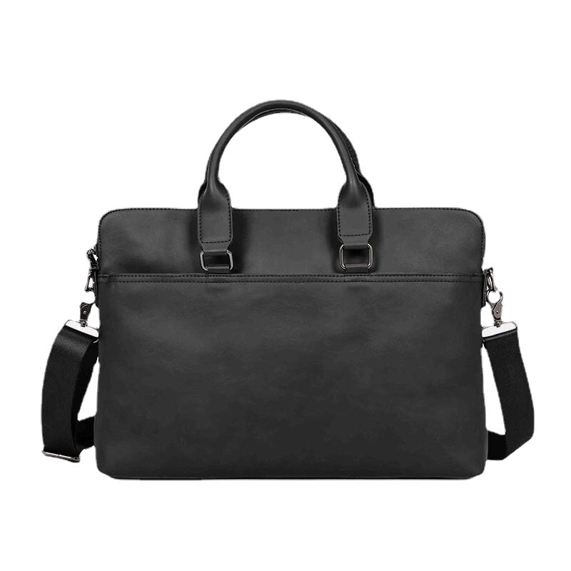 Men Vintage Faux Leather Multi-Carry Large Capacity Solid Color Briefcase Handbags Business Crossbody Bag