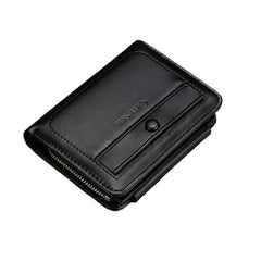 Men Faux Leather Retro Business Trifold Multi-slot Card Holder Wallet