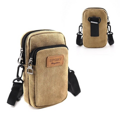 Universal Waterproof Multifunctional Canvas phone bag Shoulder Bag Man Casual Crossbody Waist