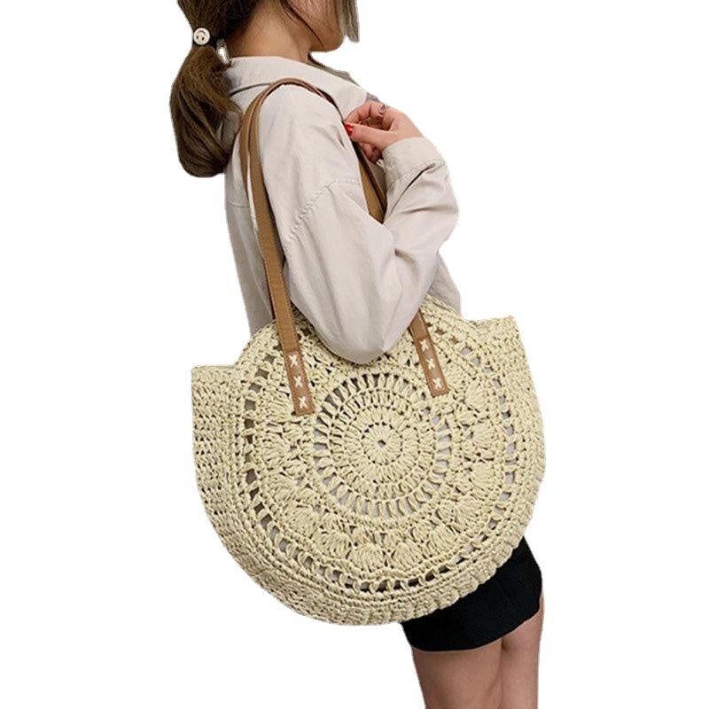 women summer beach large capacity straw woven handbag tote bag