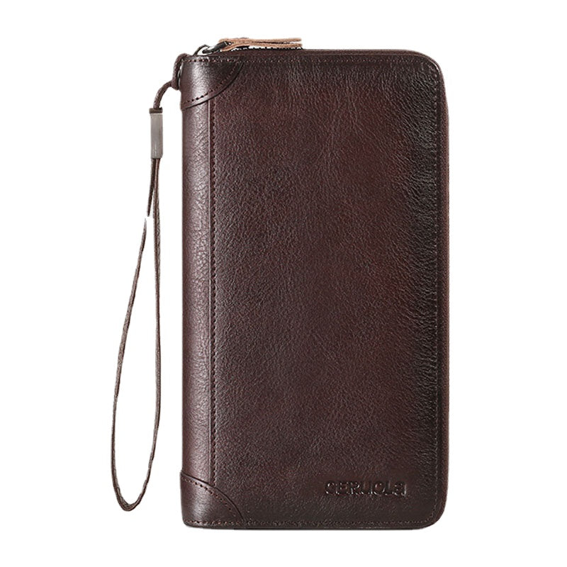 Men Rubbed Color Cowhide RFID Anti-magnetic 45 Card Slot Card Case Organ Card Holder Clutch Wallets