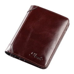 Men Genuine Leather Retro Bifold Thick RFID Anti-theft Card Holder Coin Purse Money Clip Cowhide Wallet