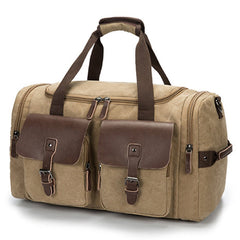 Men Canvas Outdoor Travel Large Capacity Multifunctional Multi-pocket Zipper Handbag Messenger Bag