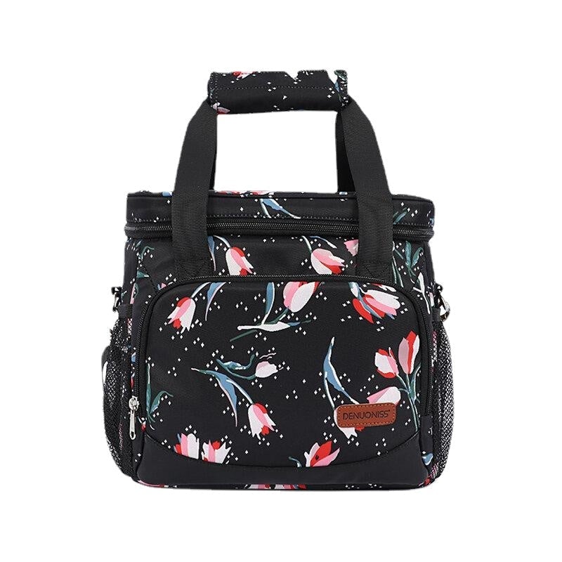 Women Multifunction Waterproof Print Lunch Box Crossbody Bag