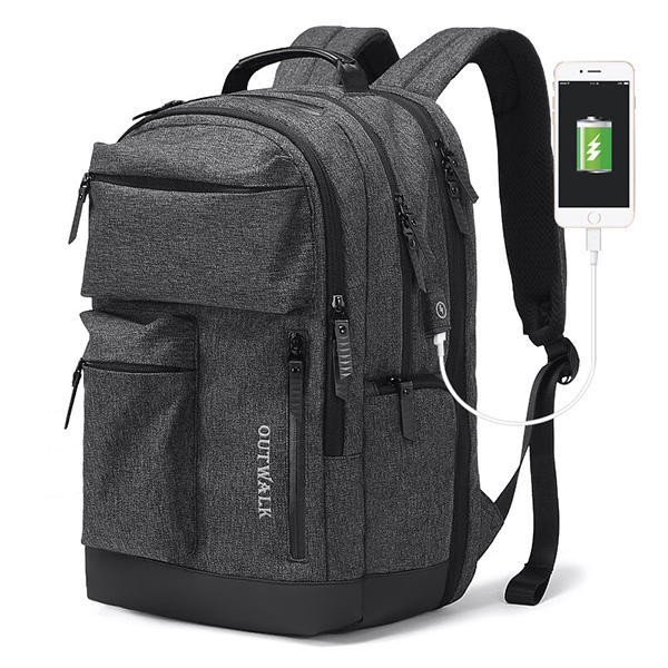 Men Anti Theft Waterproof Travel Bag USB Charging Port 15.6 Inch Laptop Backpack