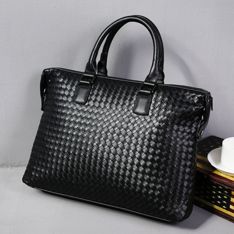 Men Faux Leather Multi-carry 14 Inch Laptop Bag Briefcase Business Handbag Crossbody Bag