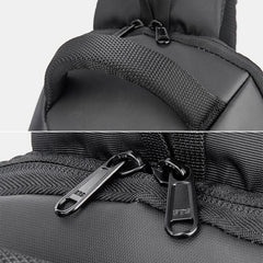 Men's Waterproof Crossbody Bag with USB & Headphone Port - Large Capacity